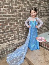 Load image into Gallery viewer, Ice Queen Inspired Sequin Dress with Cape
