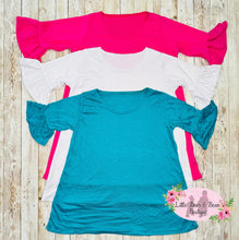 Load image into Gallery viewer, Belle Sleeve Tunic Top- Hot Pink, White, Teal