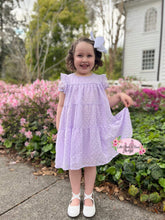 Load image into Gallery viewer, Lilac Swiss Dot Dress