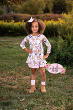 Load image into Gallery viewer, Pink Halloween Ruffle Long Sleeve Dress
