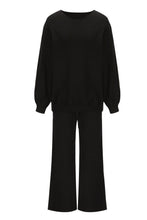 Load image into Gallery viewer, Round Neck Long Sleeve Top and Pants Set