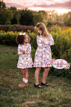 Load image into Gallery viewer, Pink Halloween Ruffle Long Sleeve Dress