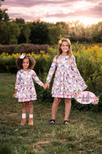 Load image into Gallery viewer, Pink Halloween Ruffle Long Sleeve Dress