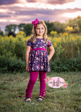 Load image into Gallery viewer, Plum Floral Tunic Set