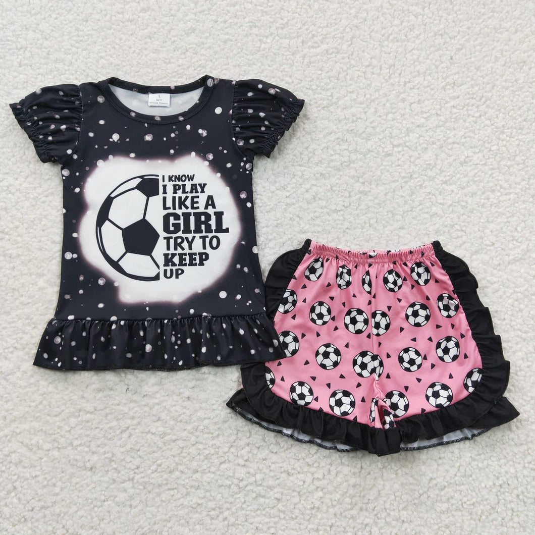 Pre-order RTS from Supplier Girl Soccer Ball Shorts Set