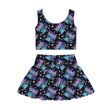 Load image into Gallery viewer, Mommy & Me Butterfly Ohana Alien Athletic with Mesh Overlay Skort