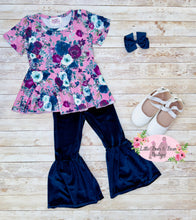 Load image into Gallery viewer, Blue Velvet Floral Belle Set