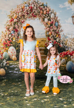 Load image into Gallery viewer, Chickens, Bunnies, and Flowers Pocket Dress