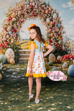 Load image into Gallery viewer, Chickens, Bunnies, and Flowers Pocket Dress