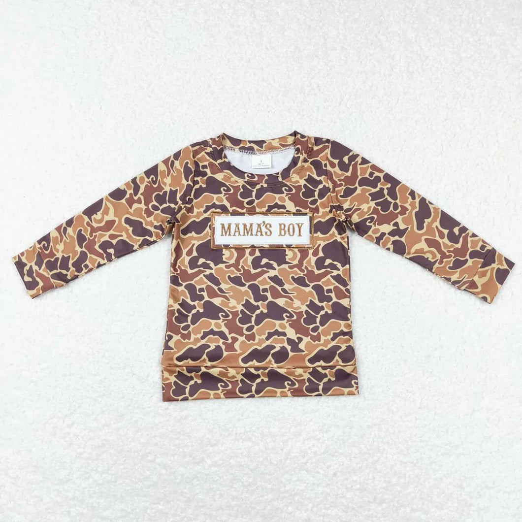 Pre-order RTS from Supplier Embroidered MaMa’s Boy Camo  Pull Over