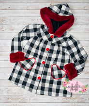 Load image into Gallery viewer, Plaid Heart Fleece Coat
