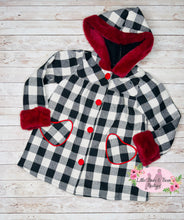 Load image into Gallery viewer, Plaid Heart Fleece Coat