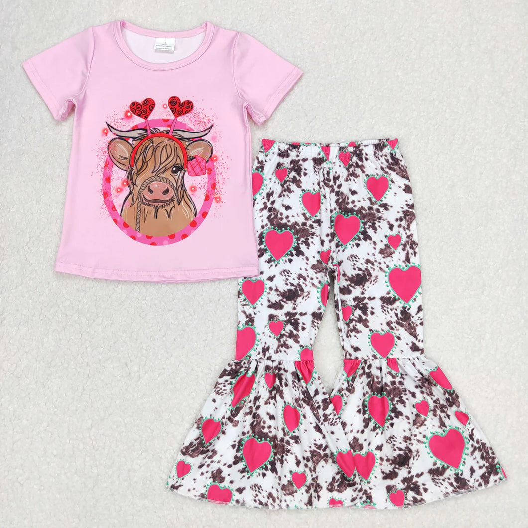 Pre-order RTS from Supplier Highland Cow Love Heart Belle Pants Set