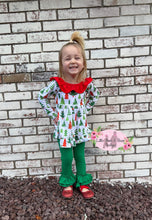 Load image into Gallery viewer, Christmas Tree Bow Back Ruffle Set