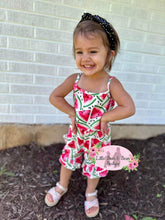 Load image into Gallery viewer, Watermelon Tie Waist Romper fruit