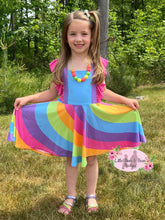 Load image into Gallery viewer, Rainbow Neon Super Twirl Dress