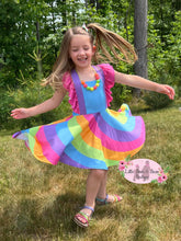 Load image into Gallery viewer, Rainbow Neon Super Twirl Dress