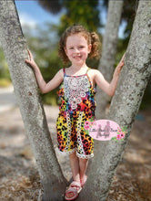 Load image into Gallery viewer, Neon Leopard Lace Romper