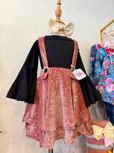 Load image into Gallery viewer, Velvet Star Suspender Skirt with Belle Sleeve Black Leo