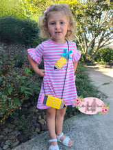 Load image into Gallery viewer, Striped Pencil Pocket Dress with Socks and Purse