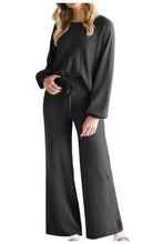 Load image into Gallery viewer, Round Neck Long Sleeve Top and Pants Set