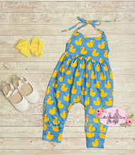 Load image into Gallery viewer, Rubber Ducky Alley Cat Halter Romper
