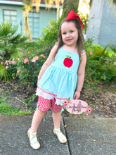 Load image into Gallery viewer, Apple with Stripes and Plaid Short Set
