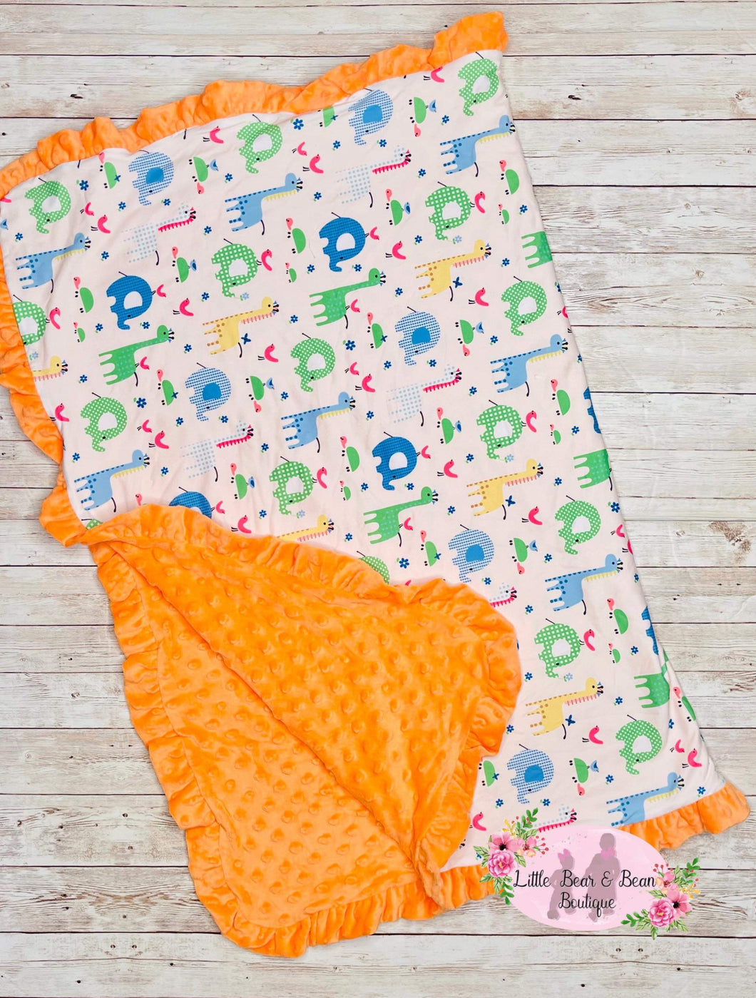 Colorful Animals Minky Blanket