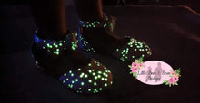 Load image into Gallery viewer, Bow Ankle Strap Flats- Glow In The Dark - Pink Confetti