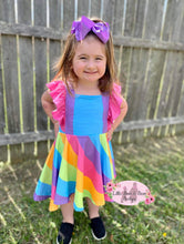 Load image into Gallery viewer, Rainbow Neon Super Twirl Dress