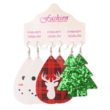 Load image into Gallery viewer, Christmas PU Earrings Set
