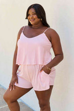 Load image into Gallery viewer, Culture Code Let It Happen Full Size Double Flare Striped Romper in Pink