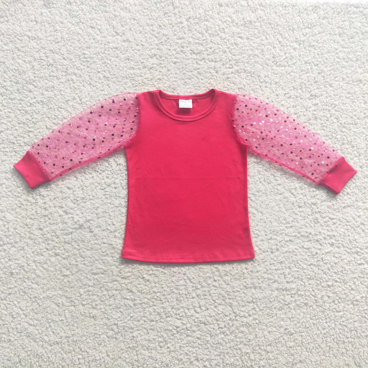 Pre-order RTS from Supplier Hot Pink Lace Sleeve Top