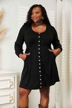 Load image into Gallery viewer, Double Take Scoop Neck Empire Waist Long Sleeve Magic Dress