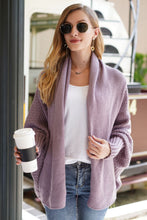 Load image into Gallery viewer, Dolman Sleeve Open Front Ribbed Trim Longline Cardigan