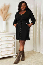 Load image into Gallery viewer, Double Take Scoop Neck Empire Waist Long Sleeve Magic Dress