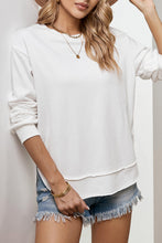 Load image into Gallery viewer, Side Slit Drop Shoulder Sweatshirt