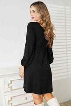 Load image into Gallery viewer, Double Take Scoop Neck Empire Waist Long Sleeve Magic Dress
