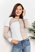 Load image into Gallery viewer, Double Take Color Block Exposed Seam Top