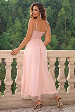 Load image into Gallery viewer, Spaghetti Strap Slit Mesh Dress