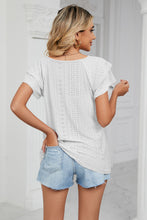 Load image into Gallery viewer, Eyelet Layered Flutter Sleeve V-Neck Knit Top