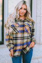 Load image into Gallery viewer, Plaid Pocketed Button Down Shacket