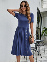 Load image into Gallery viewer, Button Detail Tee Dress with Pockets