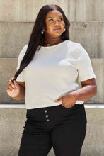 Load image into Gallery viewer, And The Why Pearly White Full Size Criss Cross Pearl Detail Open Back T-Shirt