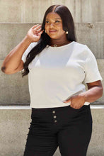 Load image into Gallery viewer, And The Why Pearly White Full Size Criss Cross Pearl Detail Open Back T-Shirt