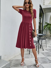 Load image into Gallery viewer, Button Detail Tee Dress with Pockets