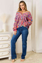 Load image into Gallery viewer, Woven Right V-Neck Long Sleeve Cardigan