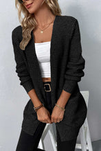 Load image into Gallery viewer, Rib-Knit Open Front Pocketed Cardigan