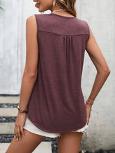 Load image into Gallery viewer, Lace Contrast Scoop Neck Tank