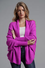 Load image into Gallery viewer, Dolman Sleeve Open Front Ribbed Trim Longline Cardigan